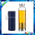 Fancy Custom new design glass bottle with tea stainer